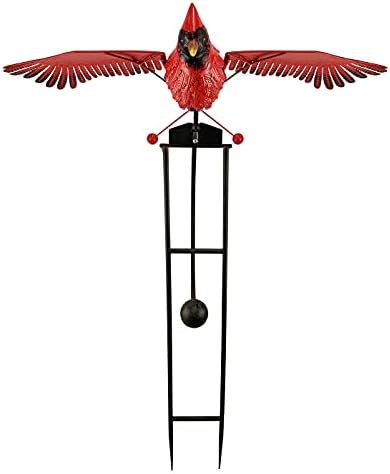 Red Carpet Studios Garden Stake Yard Art Metal and Glass Balance Rocker with Heavy Duty Stake, 4.5 Feet Tall, Cardinal by RedCarpetStudios