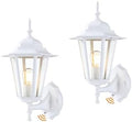 GRUENLICH Outdoor Wall Light Fixture, Antirust Aluminum Glass, White 2 Pack by GRUENLICH