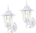GRUENLICH Outdoor Wall Light Fixture, Antirust Aluminum Glass, White 2 Pack by GRUENLICH