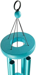 Wind Chimes Outdoor Deep Tone 24" 4 Aluminum Tubes Tuned Wooden Metal Wind Bell Indoor Sympathy Memorial Wind Chimes Living Room Balcony Window Decor Gift for Family Friends Children (Light Blue) - Image 6