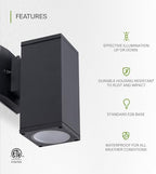 ASD 1 Light Dusk to Dawn Cylinder Outdoor Sconce Lights, E26 Base 6 Pack - Image 3