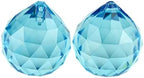 Queenbox 10pcs 30mm Crystal Suncatcher Prism Ball Rainbow Hanging Pendants Maker with Hole for Chandelier Feng Shui Window, Light Blue - Image 2