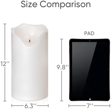 Homemory 6.3"x12" Extra Large Outdoor Waterproof Candle with Auto 6H Timer - Image 3