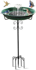 Solar Powered Bird Bath with Fountains for Hummingbirds,Stable Stylish Design with 5-Prong Base Stake Metal Bird Bath for Outside Yard Lawn Patio Garden by Yiabivo