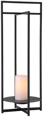 Large H24 Inch Solar Lantern Outdoor with Flickering LED Candle Dusk to Dawn Auto Light IP44 Weather-Resistant Metal Lantern Decorative Outdoor Light for Patio Garden Porch Entryway - Image 2