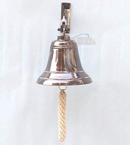 6" Solid Brass Bell Marine Wall Mounted Ship Bronze Finished Hanging Bell Perfect for Dinner, Indoor, Outdoor, School, Bar, Reception, Last Order & Church By The Metal Magician - Image 5