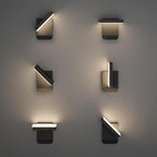 Modern Outdoor LED Wall Light 350° Rotatable, Black, 1 Pack - Image 4