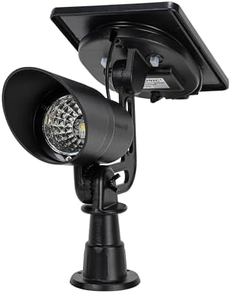 Gama Sonic Tri-Color Progressive Solar LED Spotlight with 100 Lumens, Outdoor Black Cast Aluminum, 3000K/4000K/5000K with Detachable Solar Panel (103i90090) by GamaSonic