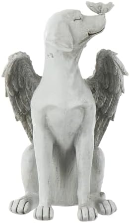 Resin Memorial Dog Angel Statue, Outdoor Garden Grave Tribute Stone by Unknown