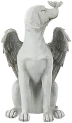 Resin Memorial Dog Angel Statue, Outdoor Garden Grave Tribute Stone by Unknown