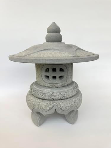 15.7-inches Green Sandstone Pagoda Lantern Garden Statue Outdoor, Garden Landscape Decorative Lamp Ornament for Balcony, Patio, Porch Lawn Decoration (Style 1) by NATURALMARBLE