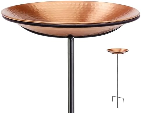 Good Directions Dimpled Copper Bird Bath on Garden Pole 13" by GoodDirections