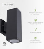 ASD 2 Light Dusk to Dawn Cylinder Outdoor Sconce Lights, E26 Base - Image 3