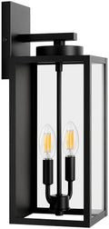 BesLowe 18” Large Outdoor Wall Light, 2-Light Exterior Porch Sconce, Black by BringYourBrightFuture