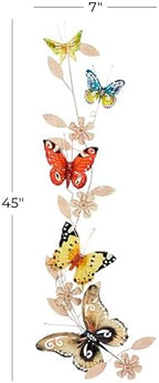 Deco 79 Metal Butterfly Home Wall Decor Indoor Outdoor Wall Sculpture, Wall Art 10" x 3" x 39", Multi Colored - Image 6