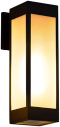 Cerdeco 13" Black Modern Outdoor Wall Sconce with 3 Side Frosted Glass by Cerdeco