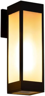 Cerdeco 13" Black Modern Outdoor Wall Sconce with 3 Side Frosted Glass by Cerdeco