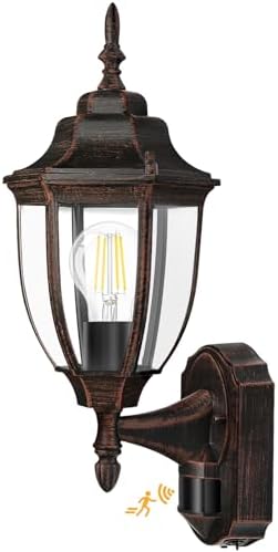 Lamomo Motion Sensor Outdoor Wall Lights Porch Lamp, Black and Bronze by Lamomo