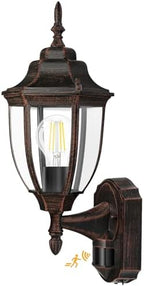 Lamomo Motion Sensor Outdoor Wall Lights Porch Lamp, Black and Bronze by Lamomo
