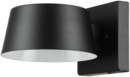 Globe Electric 44782 LED Integrated Outdoor Wall Sconce, Matte Black, 8W, 650 Lumens, 2700 Kelvin, Back Porch Lights, Front Patio, Garage Fixture, Exterior Lighting for House - Image 5