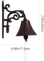 Xmas Rustic Cast Iron Wall Mounted Dinner Bell for Porch Columns - Image 2