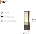 Waterproof Modern Square Bollard Lights - E26 Base Outdoor Garden Pathway Lighting for Patio, Courtyard, Yard & Driveway Décor 40CM - Image 4