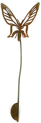 Bugs, Bees and Butterfly Garden Yard Stake Sign 20 to 33 Inches Tall (Small Butterfly Stake 22" Tall, Naturally Rusted) - Image 2