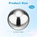 M METERXITY 2-Pack Garden Gazing Globes Ball 4.7 Inch 201 Stainless Steel Hollow Mirror Reflective Floating Ball for Garden/Pond/Home/Yard Outdoor Decoration [Silver] - Image 3