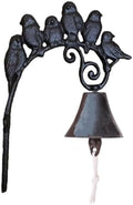 Vintage Cast Iron Wall Hanging Doorbell with Bird Design, Rustic Iron Dinner Bell for Indoor and Outdoor Wall Mount, Black Antique Style Home Décor Accent by CONGARTENO