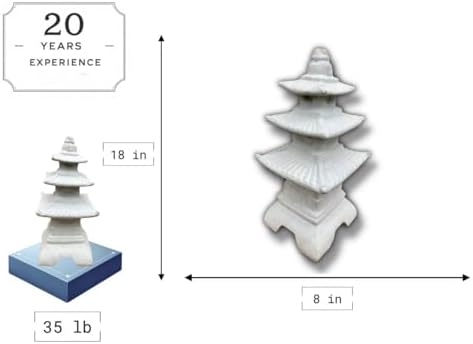Garden Pagoda Figurine Stone Yard Decoration Japanese Pagoda Sculpture Front Door Ornament Concrete Statue Pagoda Decor - Image 2