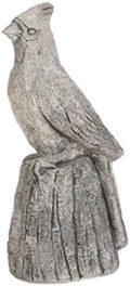 Solid Rock Stoneworks Cardinal Bird Statue on a Stump, 13 Inches Tall, Pre Aged Color by SolidRockStoneworksLLC