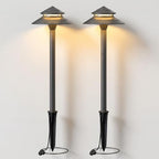 GOLDEN STAR Low Voltage Pathway Lights, 2W 70LM 12V Two-Tier Pagoda Landscape Lighting, 2700K Warm White Outdoor Walkway Garden Lights with Connectors and Stakes, 2 Pack 9128-21601-G02 by GOLDENSTAR