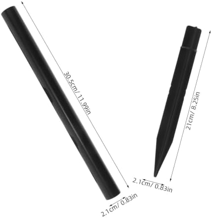 4 Sets Solar Light Mounting Poles with Bases, Black ABS - Image 2