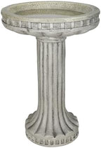 24 Inch Height Outdoor Bird Bath - Fibre Reinforced Concrete Large Bird Bath Stylish with Modern Pedestal for Garden, Patio, Backyard, Lawn - 16”W X 24”H Contemporary Birdbaths & Supports - Image 6