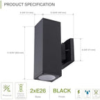 ASD 2 Light Dusk to Dawn Cylinder Outdoor Sconce Lights, E26 Base - Image 2