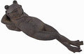 Bellaa Sleeping Frog Garden Statue - 8" Brown Stone Finish Outdoor Decorative Frog Figurine for Yard, Patio, Lawn & Home Decor by Bellaa