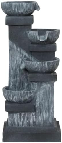 Decorative Garden Four Tier Water Fountain Outdoor with LED Lights by Unknown