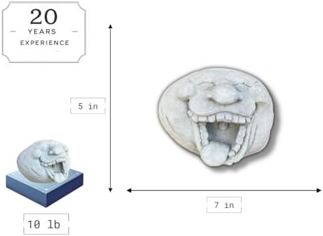 Face Rock Sculpture Laughing Rock Decoration Lawn Ornament Concrete Figure Garden Decor Face with Tongue Out - Image 2