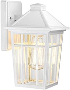 Darkaway Outdoor Sconce Lights Wall Light Fixtures, Front Porch Light Outdoor Wall Anti-Rust Waterproof Aluminum with Glass Exterior Light Fixture for Patio, Yard, Doorway, Garage(1 Pack, White) by Darkaway
