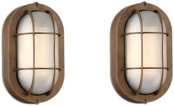 WISBEAM 2 Pack LED Bulkhead Light Bronze, Outdoor LED Wall Light for House, Dimmable, 6W Replace 60W, 450 Lumen 3000K Daylight White 80CRI, Waterproof, ETL Rated by WISBEAM