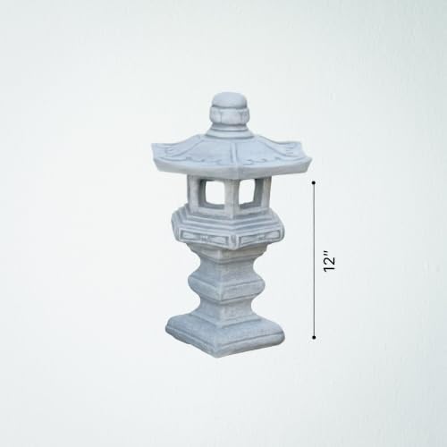 OLOMA Concrete Japanese Pagoda Garden Statue Asian Stone Lantern Sculpture Outdoor Handcrafted Decor Zen Patio Yard Landscape Meditation Accent - Image 7