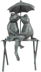 Pure Garden Resin Whimsical Frog Couple Statue, Bronze, 8" x 6.25" x 14.5" - Image 5