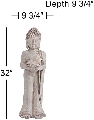 John Timberland Standing Buddha 32" High Gray Indoor-Outdoor Statue - Image 4