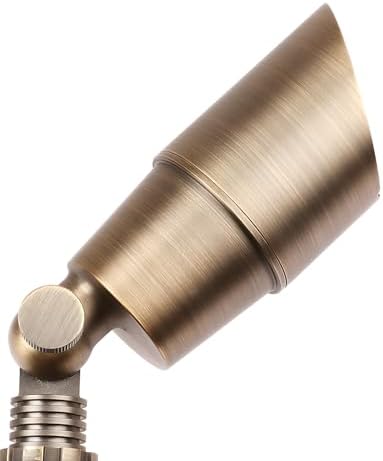 PARTPHONER Solid Brass Low Voltage Landscape Lighting, Wired 12V LED Landscape Spotlights with Aluminum Housing MR16 Bulb, Heavy Duty Outdoor Waterproof Up Lights for Garden, Yard, Trees, 4Pack - Image 2