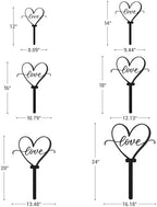 Love Heart Metal Garden Stake Decorative, Heart Shape with Script Design Silhouette Statues for Yard Art, Outside, Patio, Outdoor Decor, Garden Decorations, Lawn Ornaments - 24" Black - Image 6