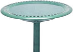 Alpine Corporation TEC116 Outdoor Aged Green Pedestal Birdbath with Scrollwork, 28" Tall, Green - Image 5