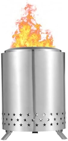 Tabletop Durable Stainless Steel Fire Pit for Extended Combustion Time for Backyard and Urban Life, with Travel Bag, Silver, 6.10" X 6.10" X .89" - Image 3