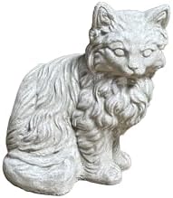 Solid Rock Stoneworks Furry Cat Concrete Garden Statue, 11 Inches Tall, Memorial - Image 2