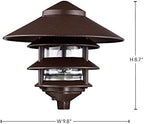 Nuvo SF76/637 One 2 Louver Hood Outdoor Pagoda Landscape Pathway Light, 3 Tier-Large, Old Bronze - Image 4
