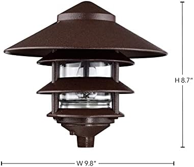 Nuvo SF76/637 One 2 Louver Hood Outdoor Pagoda Landscape Pathway Light, 3 Tier-Large, Old Bronze - Image 4